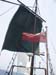 Sails, Union Jack and Sudan courtesy flag on the Phoenicia